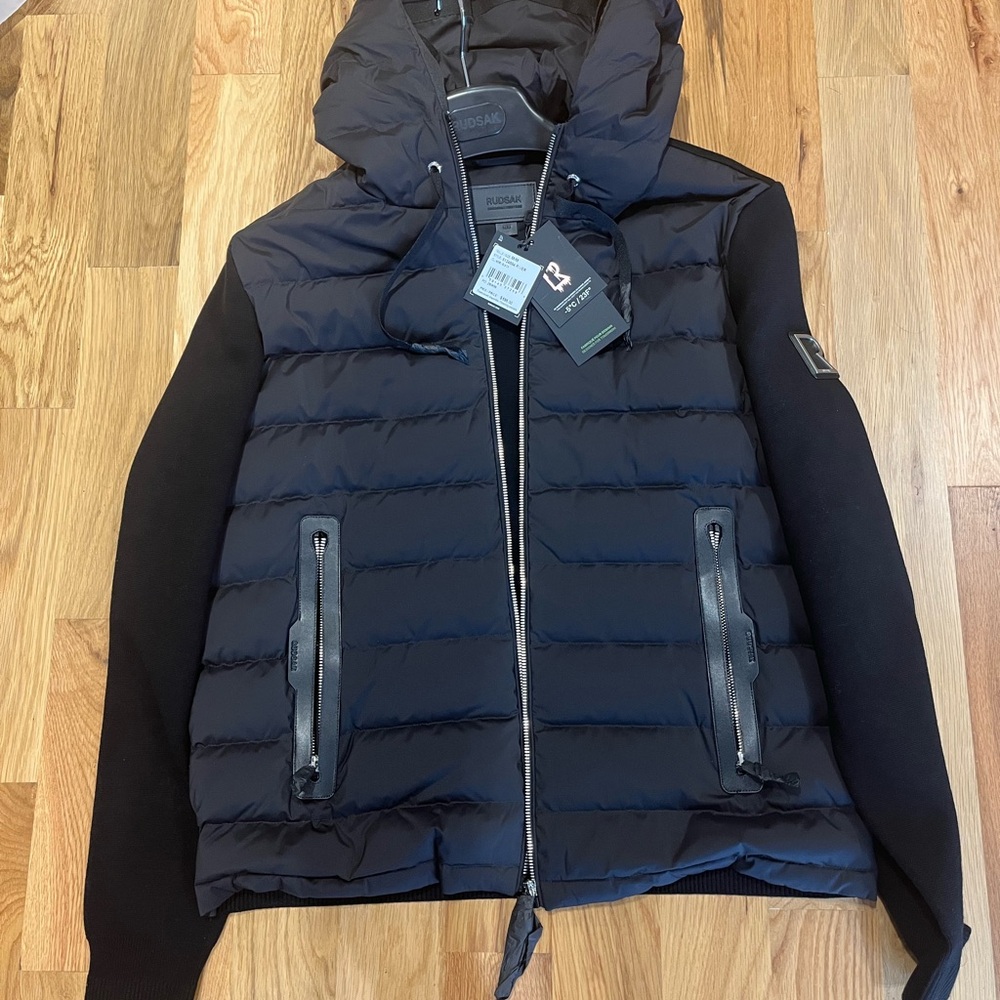 NWT RUDSAK Men's Black Puffer Vest Jacket, XL